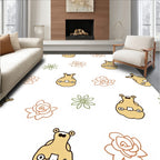 Tan Grotesque Floral Scatter Rug