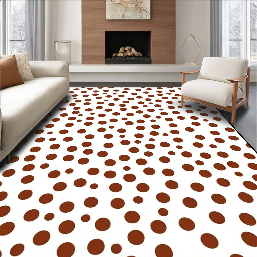 Brown Polka Dot Scattering Rug