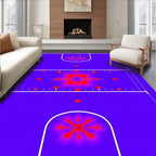 Crimson Red Sunburst Court Rug