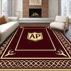 Crimson Gold Crested Border Rug