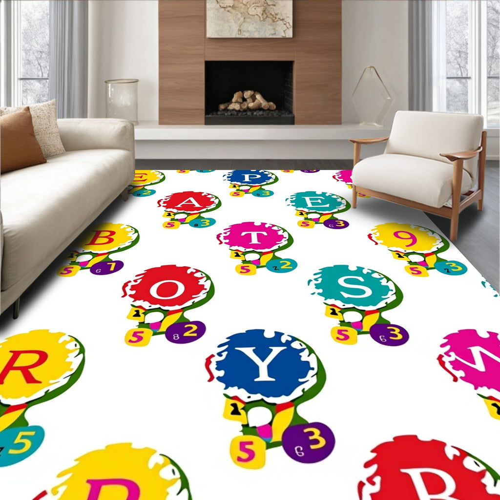Alphabet Roller Skate Art Print Rug