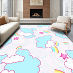 Pink Cloud Rainbow Star Whirls Rug