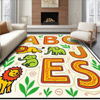 Safari ABC Alphabet Jungle Animals Rug