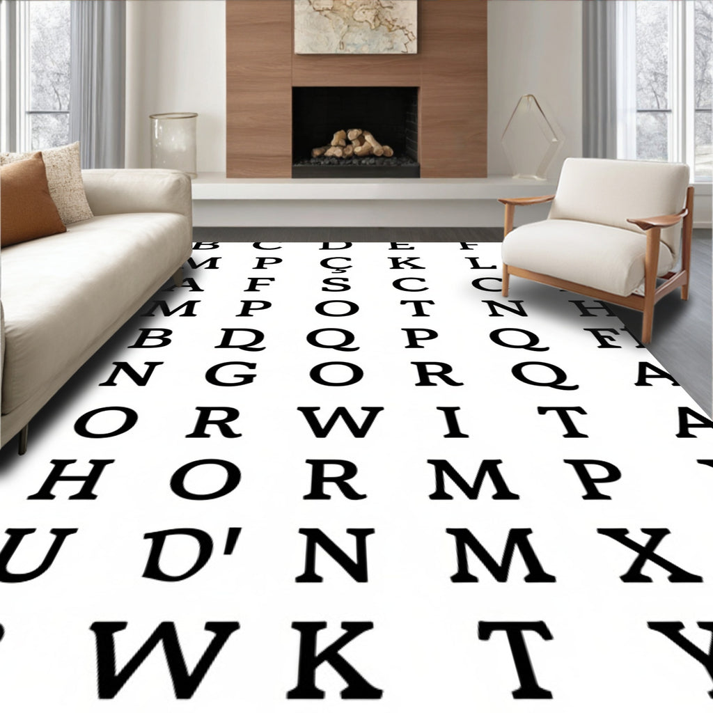 Alphabet Rows Grid Rug