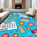 Playful Calendar and Starburst Collage Rug