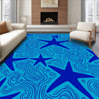 Navy Starfish Aquatic Swirl Rug