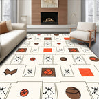 Abstract Red Basketball Graphic Rug