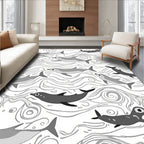 Gray Dolphin Aquatic Swirls Rug