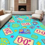 Playful Cartoon Fish and Cards Rug