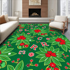 Red Berry Green Leaf Alphabet Rug