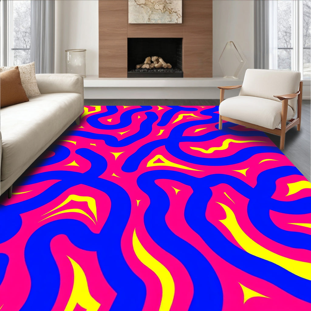 Vivid Abstract Swirls Rug