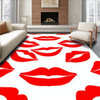 Bold Red Kiss Lips Repeat Rug