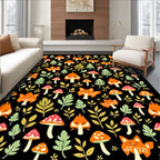 Whimsical Fox and Mushroom Forest Rug