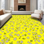 Bright Yellow Daisy Bee Meadow Rug