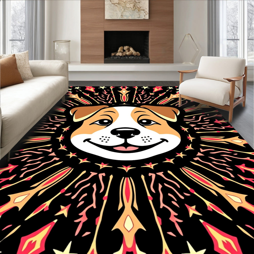 Vibrant Dog Starburst Radiant Rug