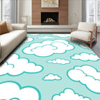 Sky Blue Fluffy Clouds Rug
