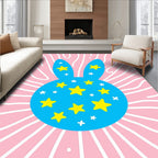 Cyan Bunny With Yellow Stars Rug