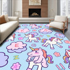 Whimsical Unicorn Cloud Alphabet Rug