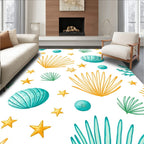 Oceanic Sea Life Shell Starfish Rug