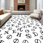 Black And White Alphabet Collage Rug