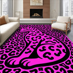 Hot Pink Leopard Spot Silhouette Rug