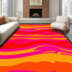 Vibrant Neon Swirl Abstract Rug