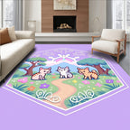 Cute Kawaii Cats Garden Landscape Rug
