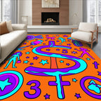 Pop Art Graphic Dollar Stars Rug