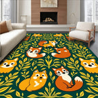 Whimsical Orange Fox Folia Rug