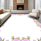 Cute Puppy Floral Accent Rug