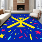 Yellow Trophy Confetti Starburst Rug