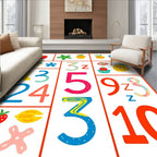 Playful Fruit and Numbers Collage Rug