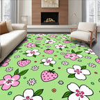 Sweet Strawberry Blossom Pastel Rug