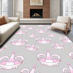 Pink Crown Repeating Pattern Rug