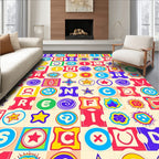 Playful Alphabet And Star Blocks Rug