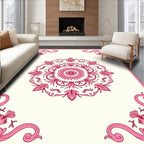 Pink Bloom Border Filigree Rug