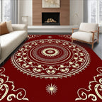 Crimson Cream Intricate Mandala Rug