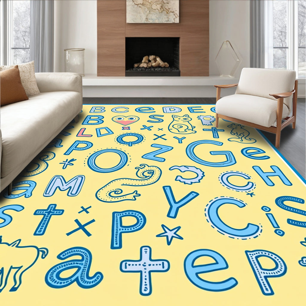 Alphabet Animals And Doodles Rug