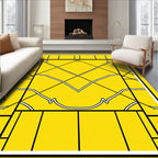 Bold Yellow Geometric Abstract Graphic Rug