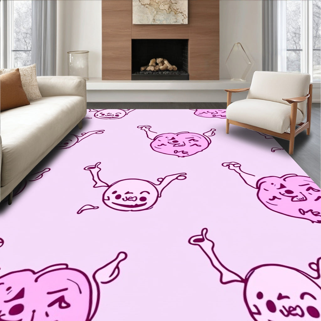 Pink Cartoon Brain Repeat Rug