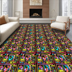 Vibrant Geometric Recycled Abstract Rug