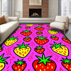 Vibrant Pink Strawberry Swirl Rug