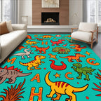 Whimsical Dinosaur Alphabet Friends Rug