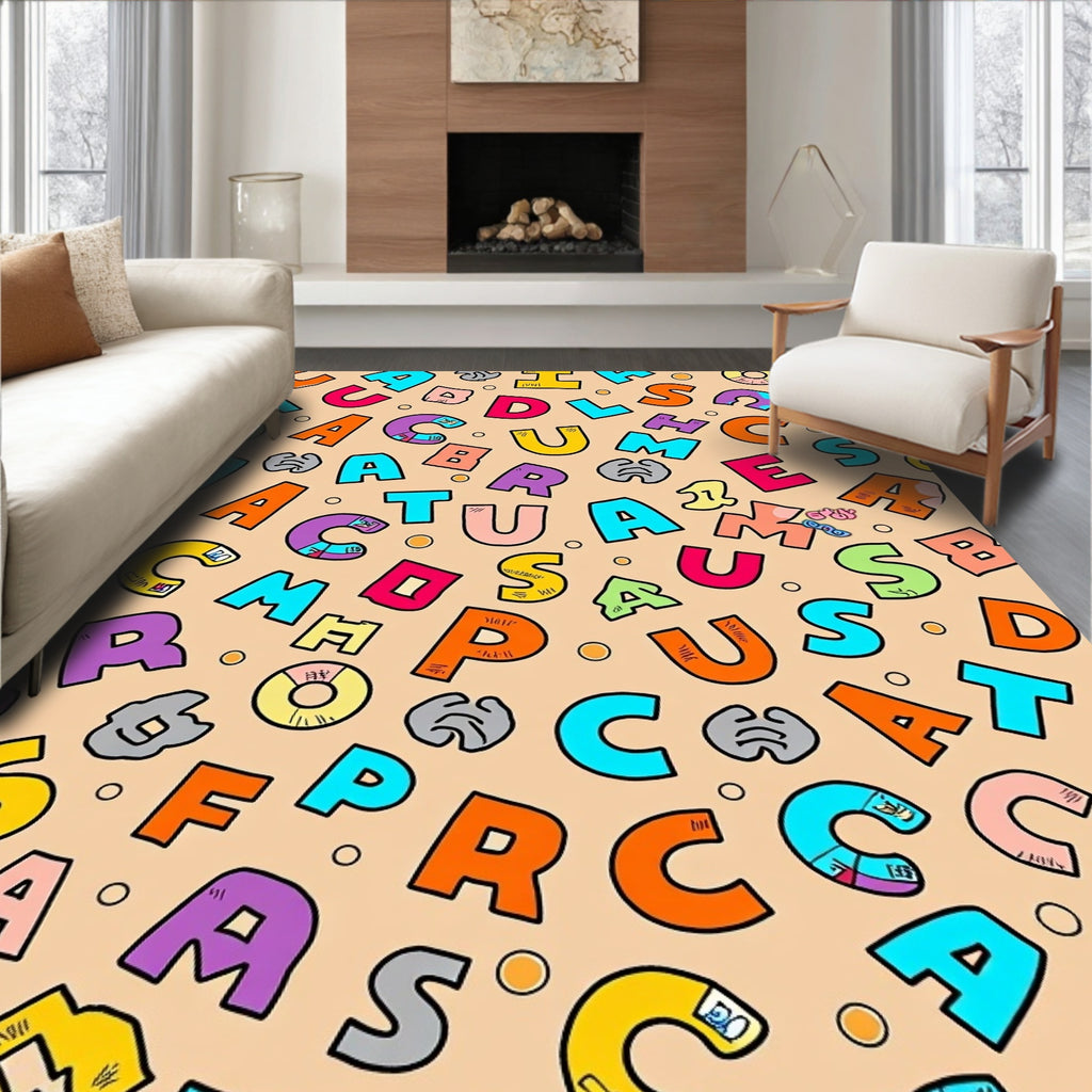 Colorful Alphabet Scatter Bold Composition Rug