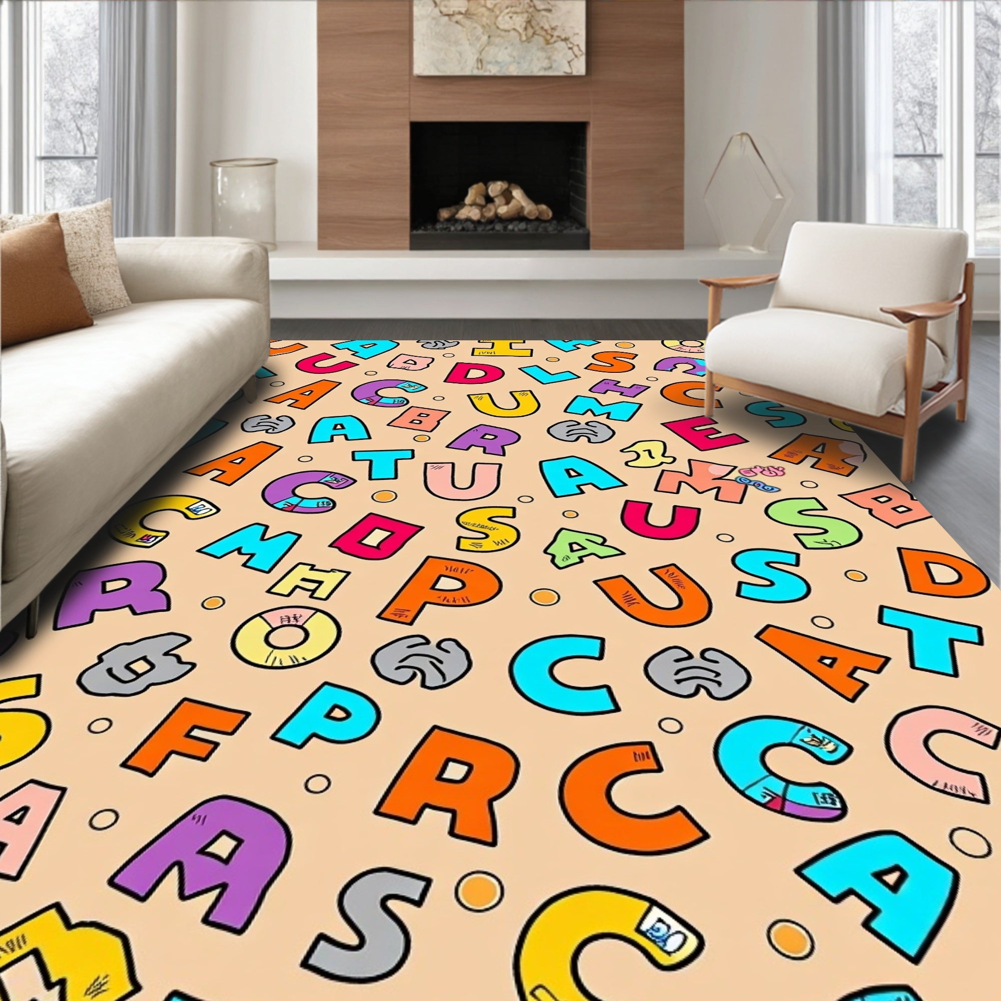 Colorful Alphabet Scatter Bold Composition Rug