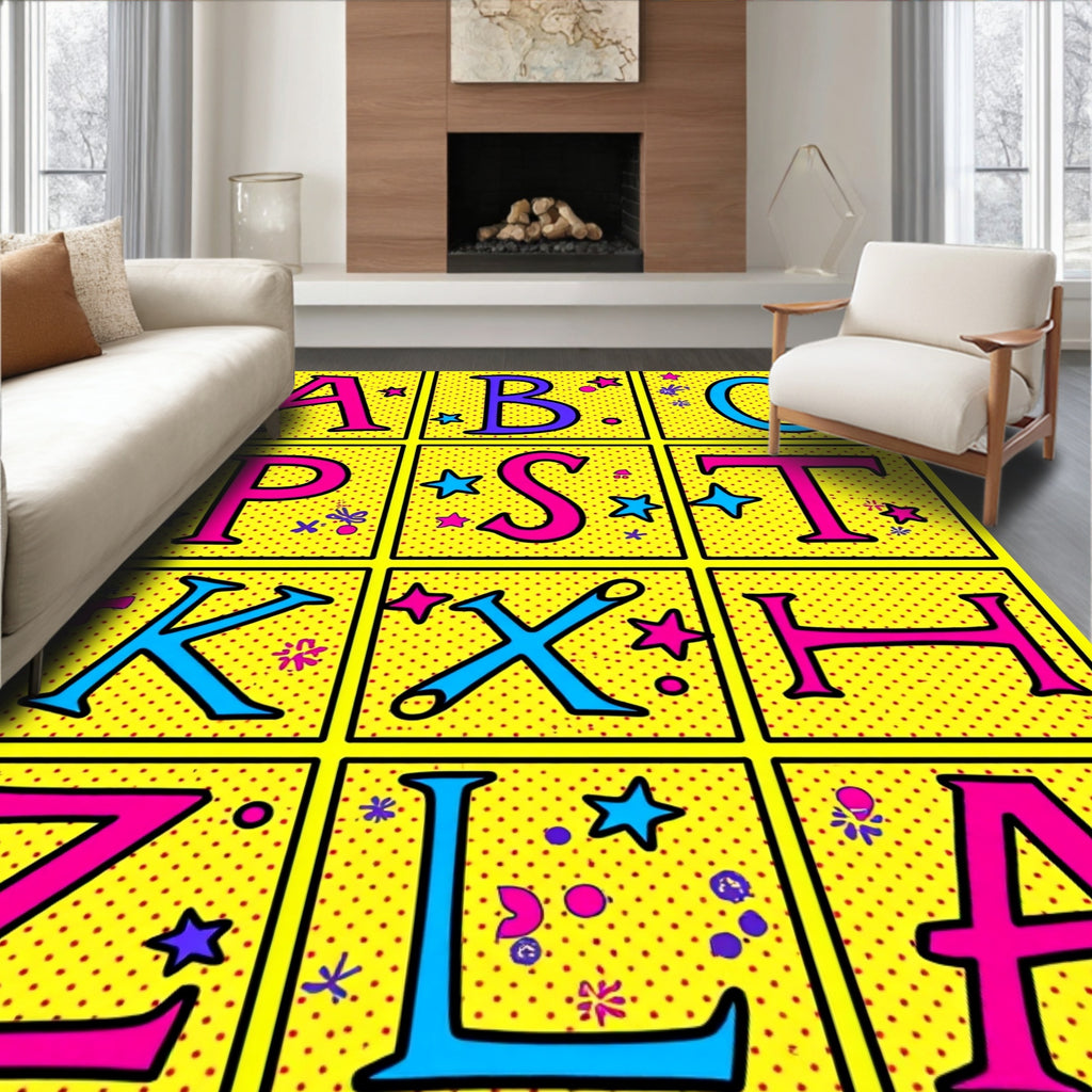 Pop Art Alphabet Medley Rug