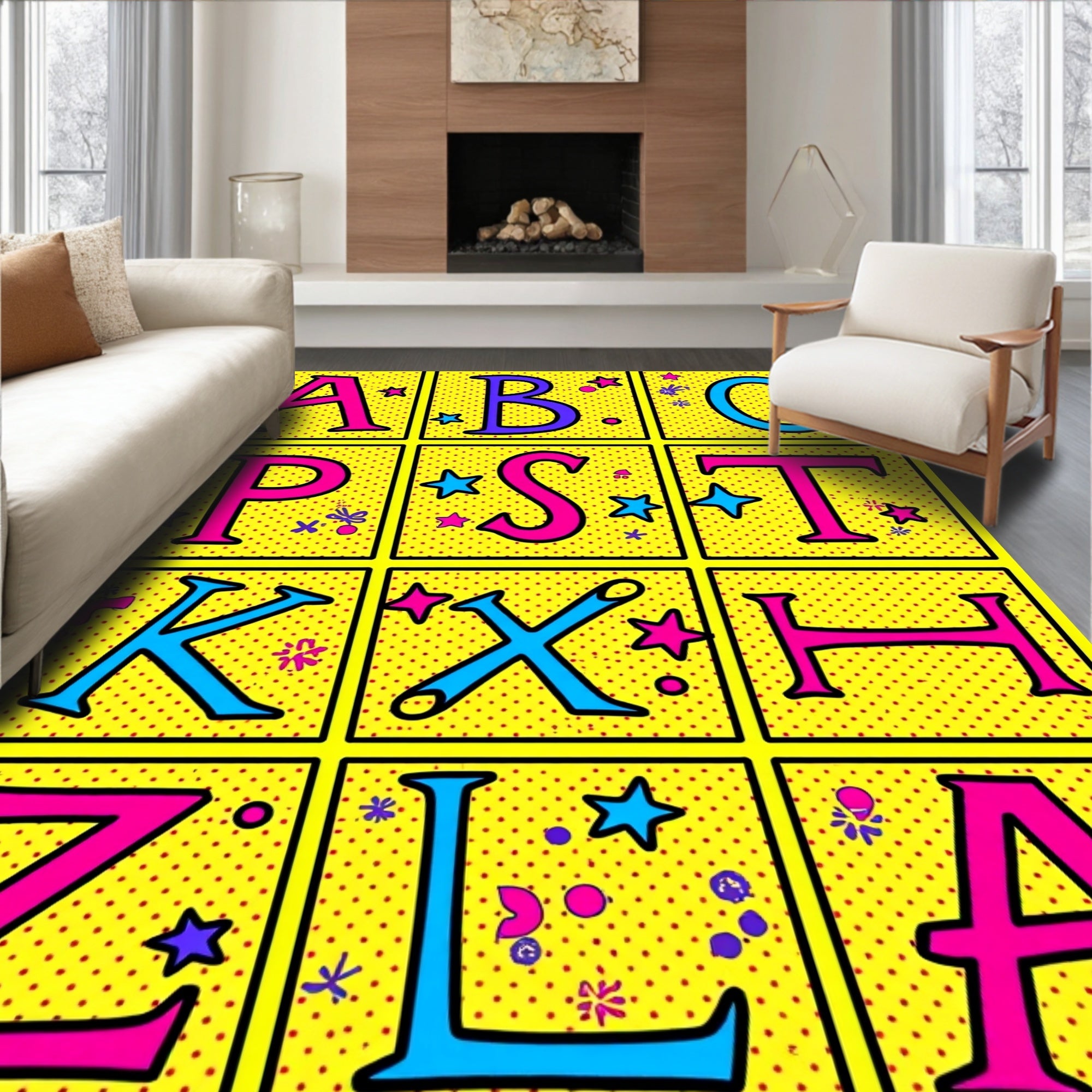 Pop Art Alphabet Medley Rug