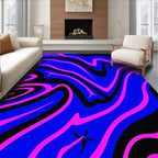 Vibrant Blue Pink Swirl Liquid Rug