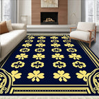 Gold Clover Navy Four Leaf Rug