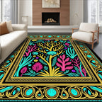 Vibrant Coral Reef Botanical Garden Rug